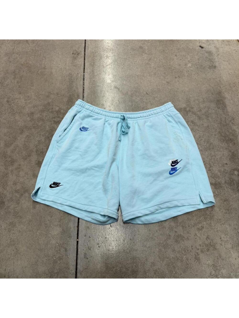 vintage nike baby blue small swoosh sweat shorts size xl